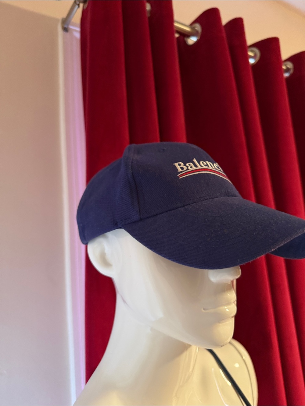 Authentic - Balenciaga Blue Embroidered Logo Baseball Cap - Picture 2 of 8